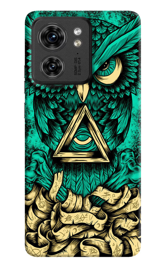 Green Owl Moto Edge 40 Hard Case Back Cover by Casekaro