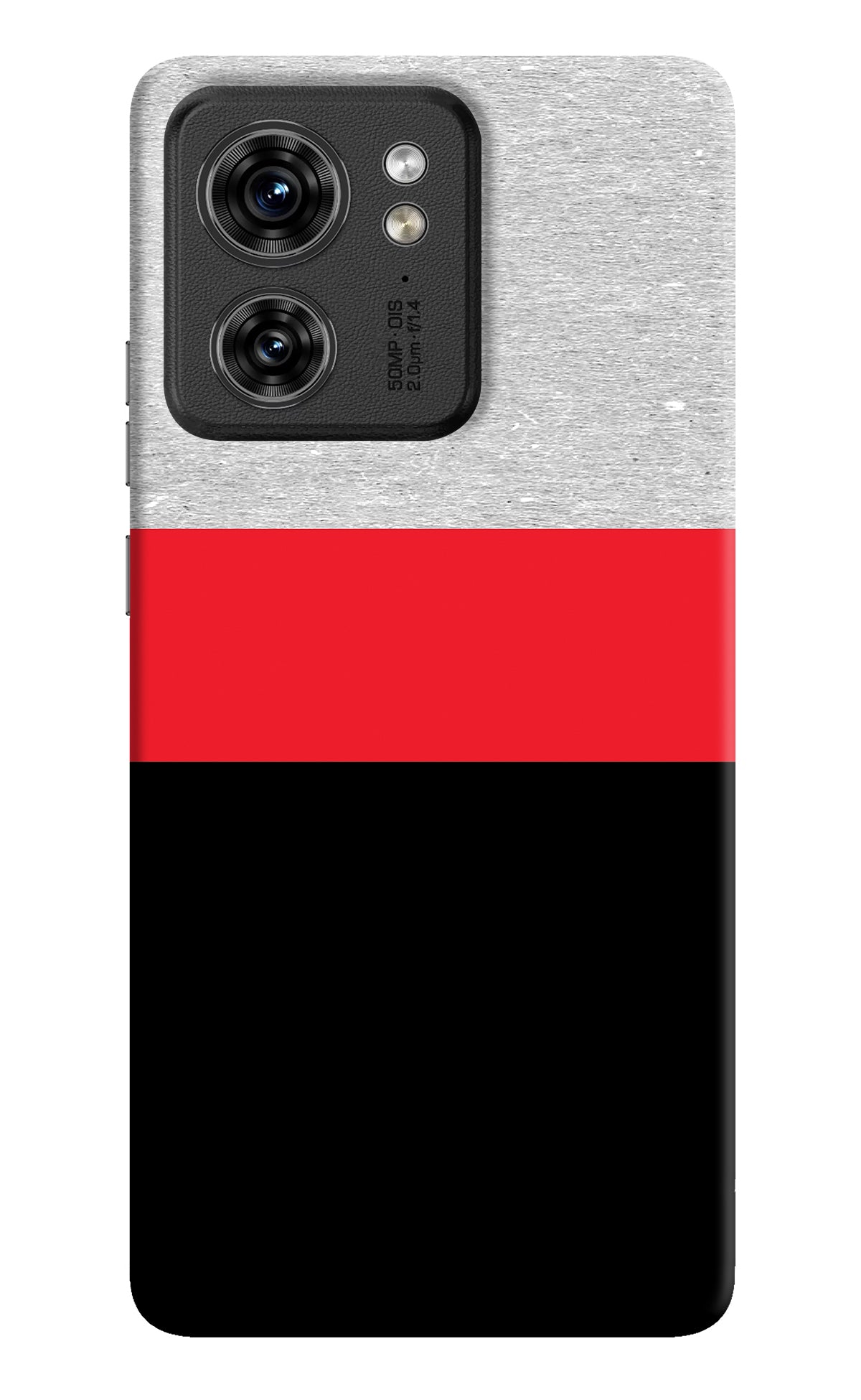 Tri Color Pattern Moto Edge 40 Back Cover