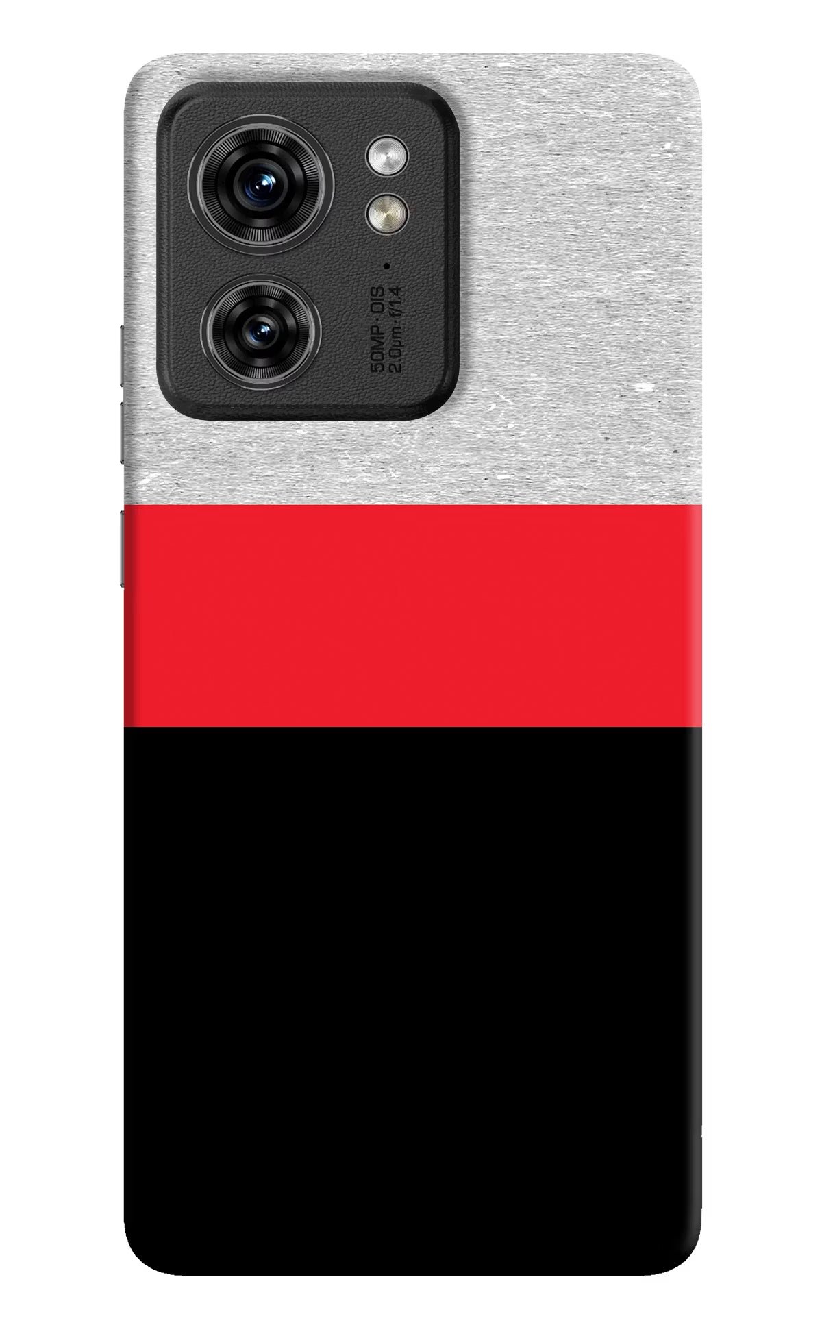 Tri Color Pattern Moto Edge 40 Hard Case Back Cover by Casekaro