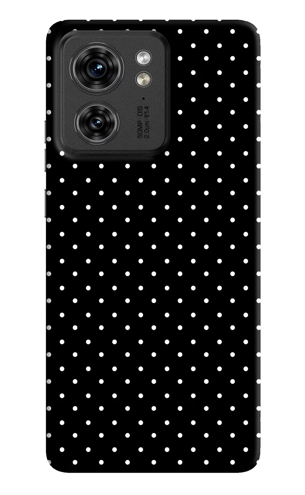 White Dots Moto Edge 40 Hard Case Back Cover by Casekaro