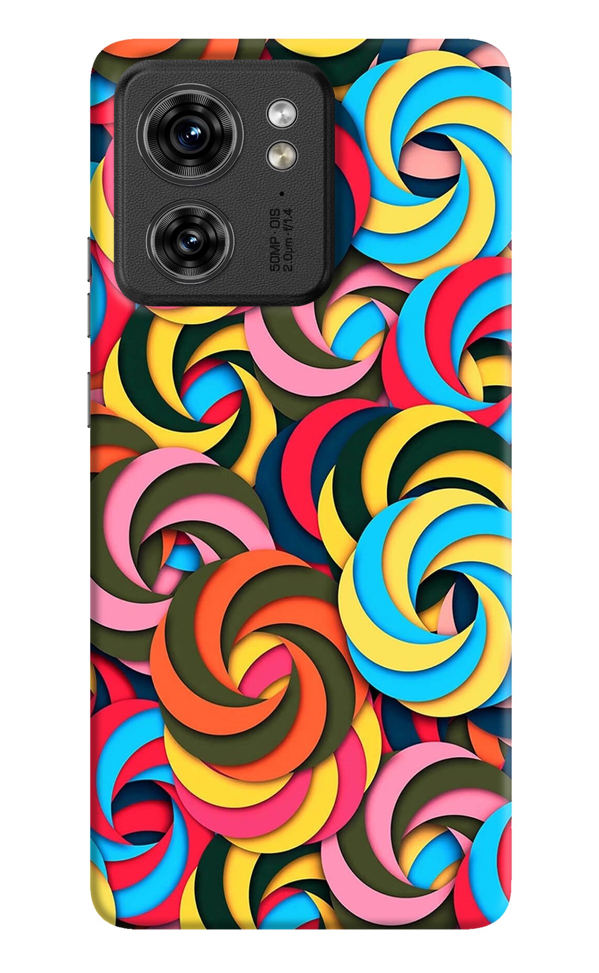 Spiral Pattern Moto Edge 40 Back Cover