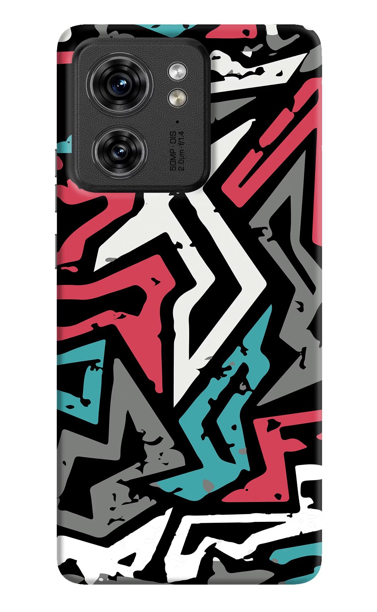 Geometric Graffiti Moto Edge 40 Hard Case Back Cover by Casekaro