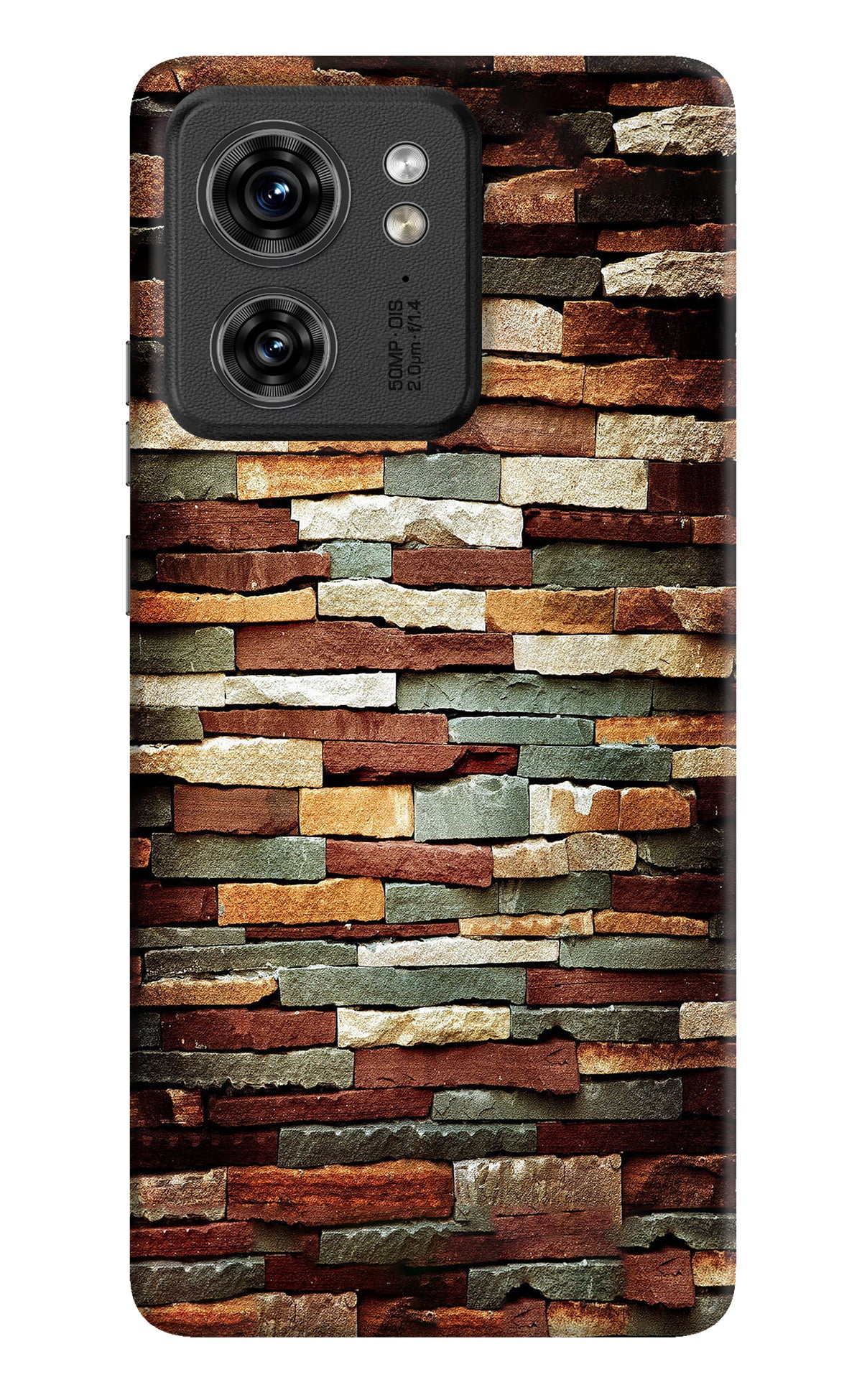 Bricks Pattern Moto Edge 40 Back Cover