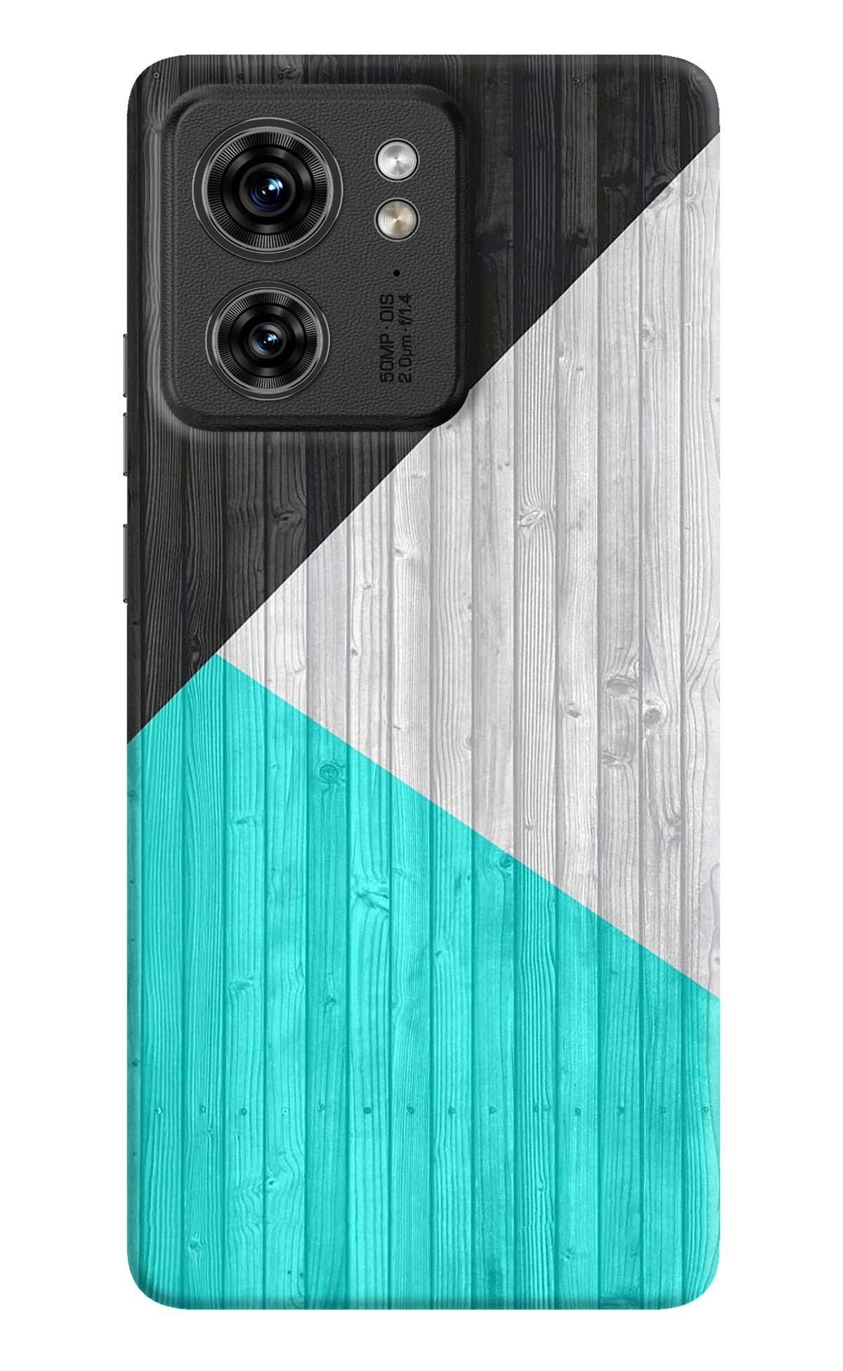 Wooden Abstract Moto Edge 40 Back Cover