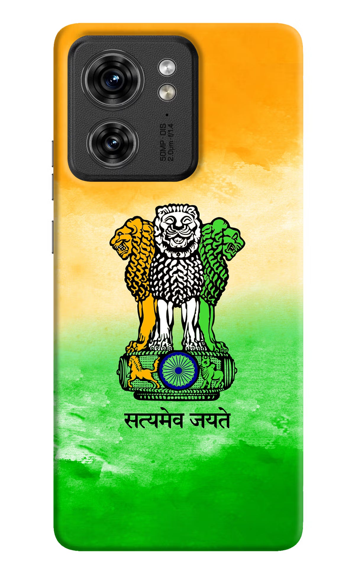 Satyamev Jayate Flag Moto Edge 40 Hard Case Back Cover by Casekaro