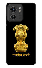 Satyamev Jayate Golden Moto Edge 40 Hard Case Back Cover by Casekaro