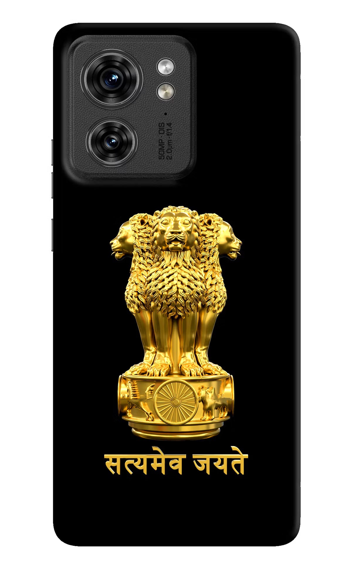 Satyamev Jayate Golden Moto Edge 40 Hard Case Back Cover by Casekaro
