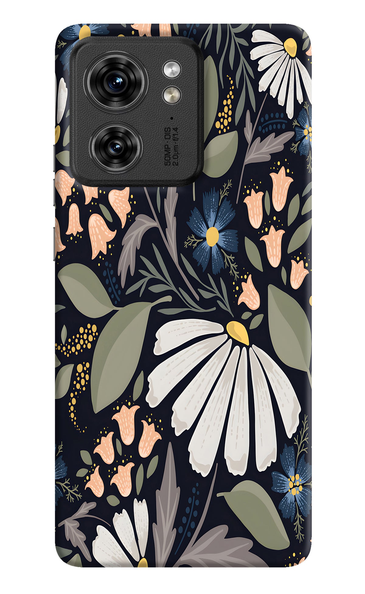 Flowers Art Moto Edge 40 Back Cover