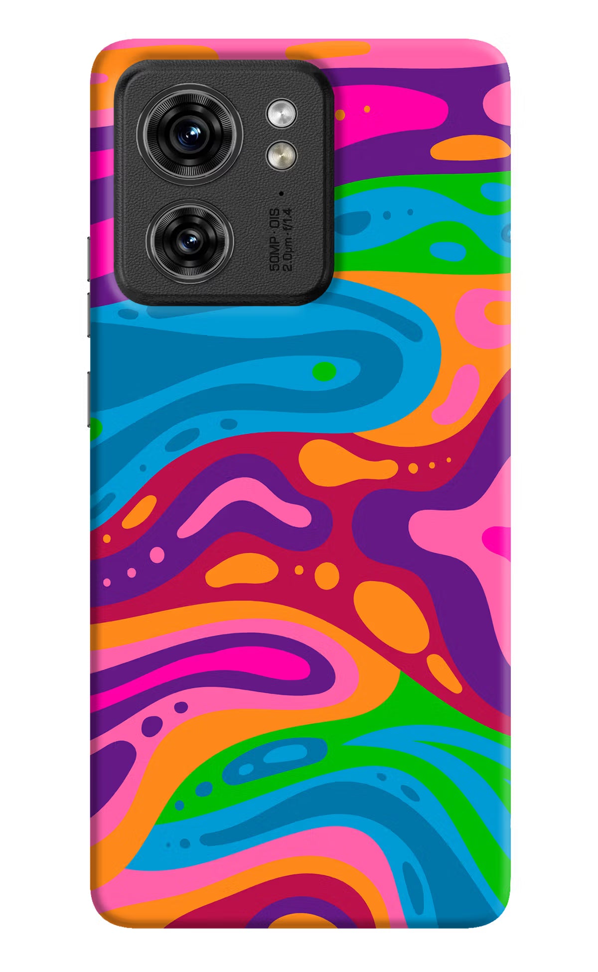 Trippy Pattern Moto Edge 40 Hard Case Back Cover by Casekaro