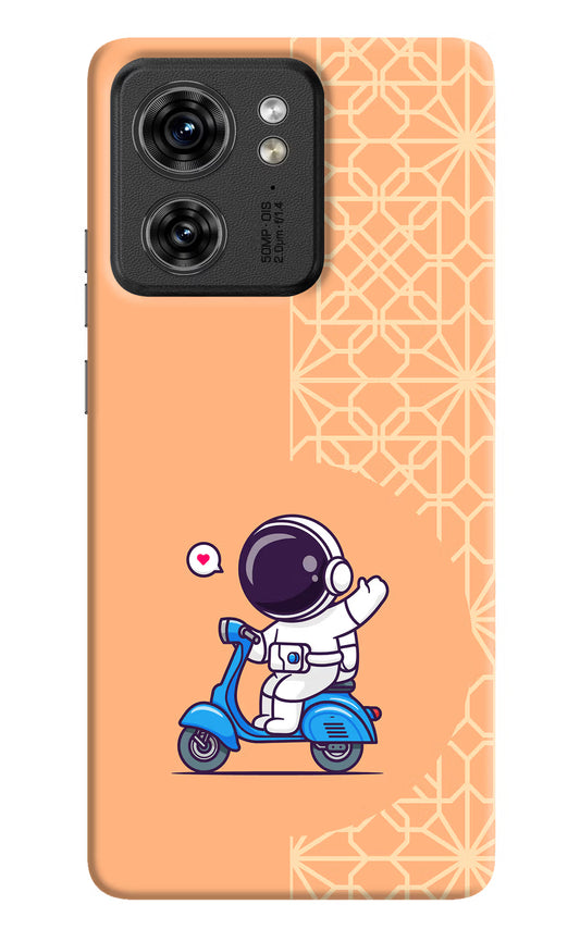 Cute Astronaut Riding Moto Edge 40 Hard Case Back Cover by Casekaro