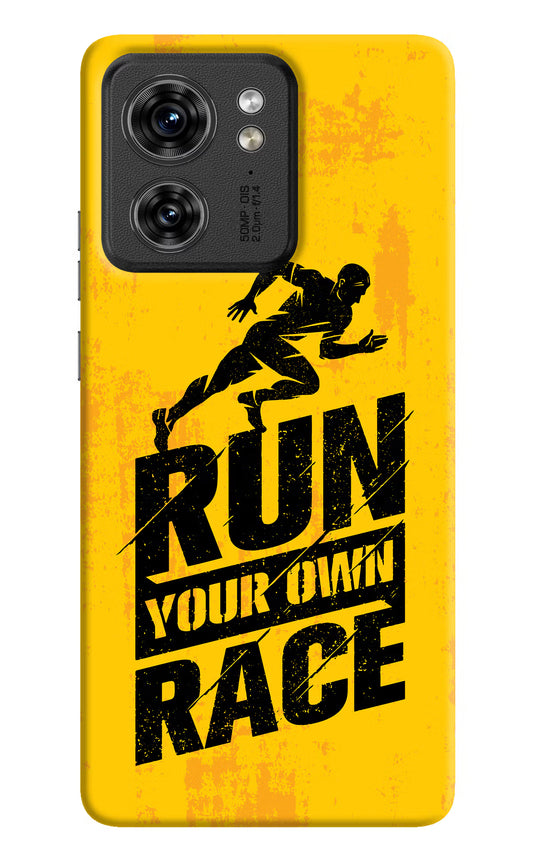 Run Your Own Race Moto Edge 40 Hard Case Back Cover by Casekaro