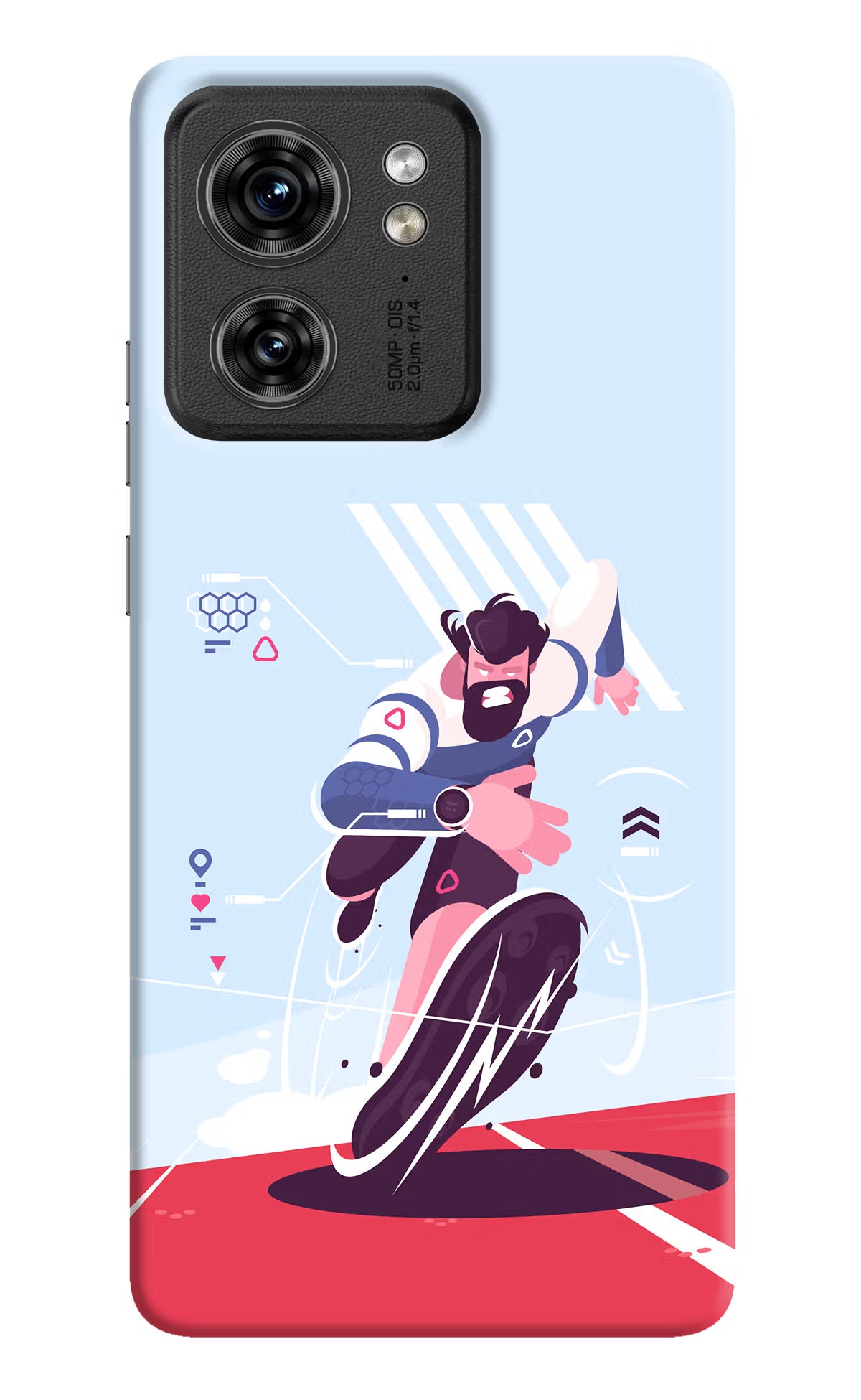 Run Pro Moto Edge 40 Hard Case Back Cover by Casekaro
