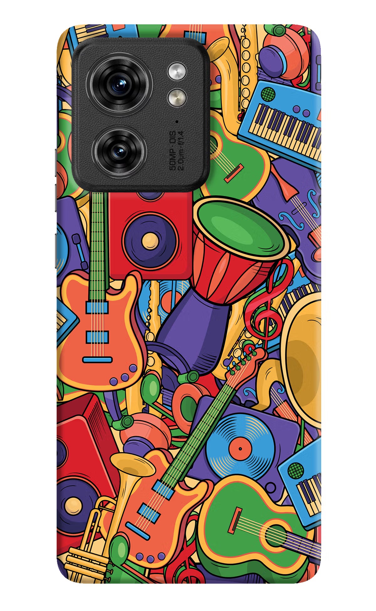 Music Instrument Doodle Moto Edge 40 Hard Case Back Cover by Casekaro