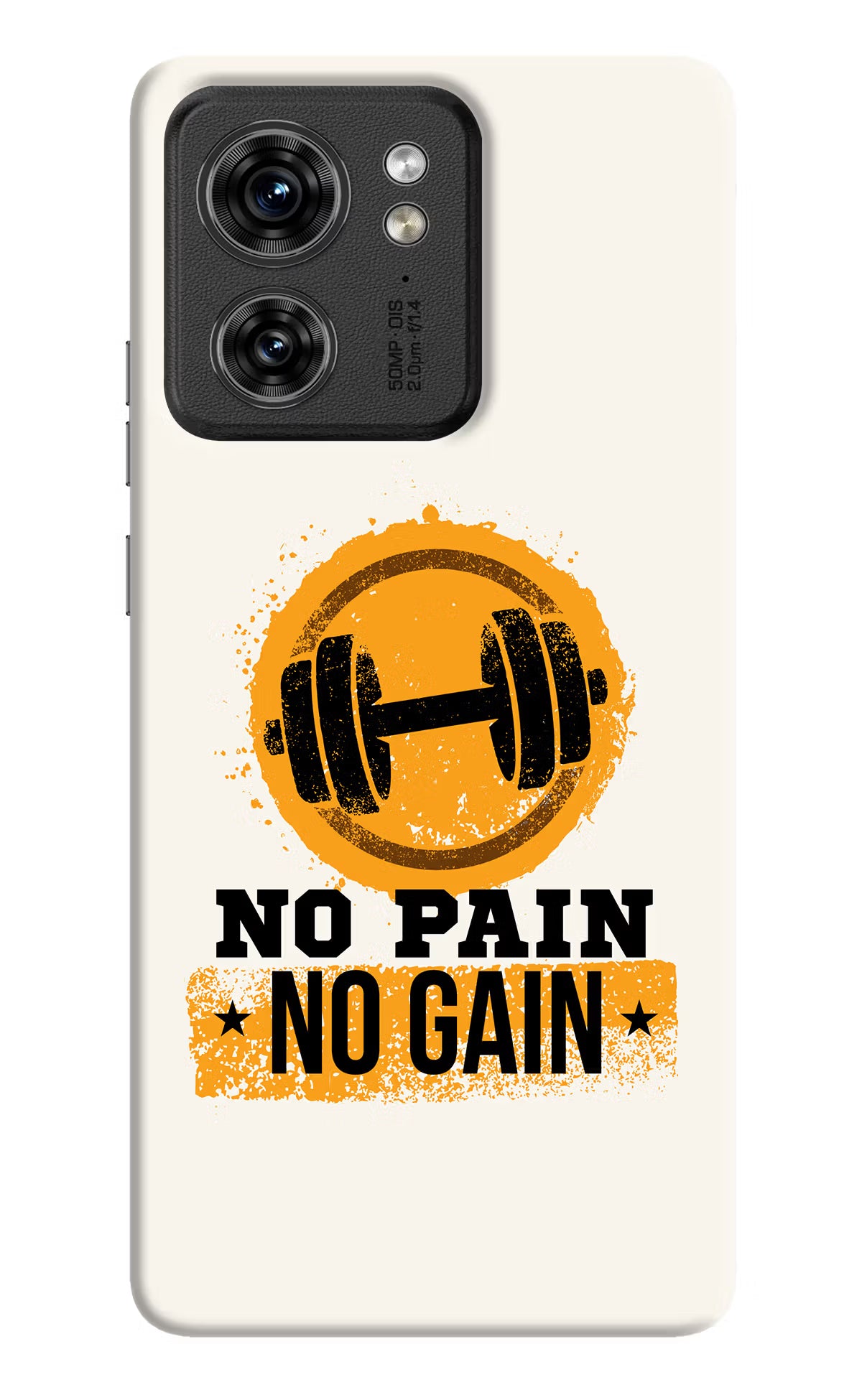 No Pain No Gain Moto Edge 40 Hard Case Back Cover by Casekaro