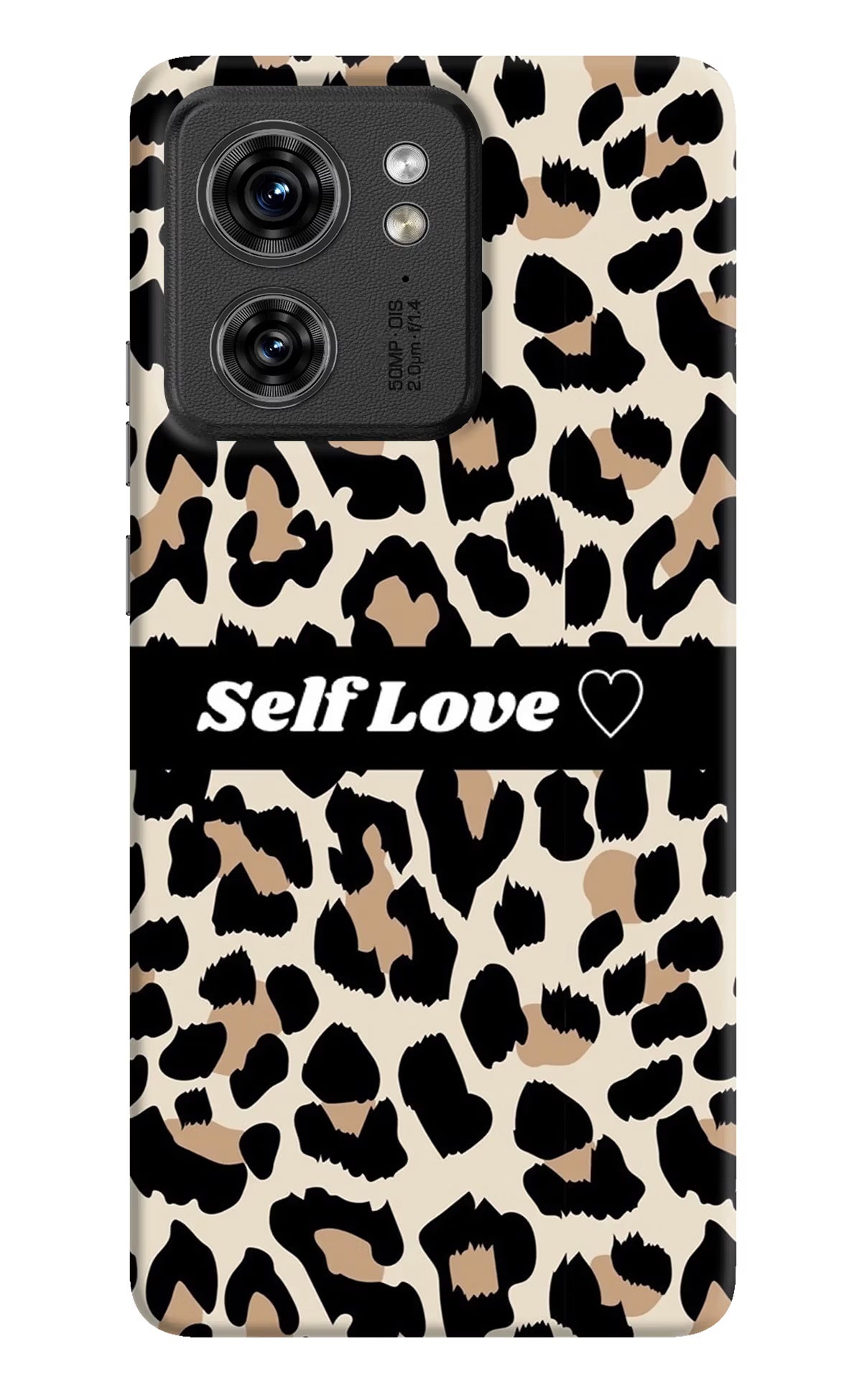 Leopard Print Self Love Moto Edge 40 Hard Case Back Cover by Casekaro
