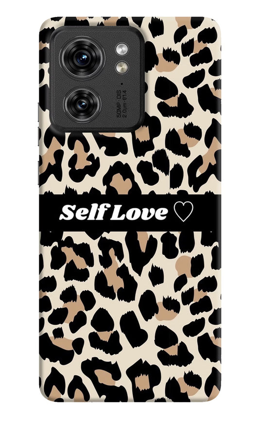 Leopard Print Self Love Moto Edge 40 Hard Case Back Cover by Casekaro