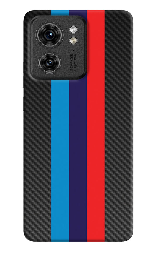 BMW Stripes Pattern Moto Edge 40 Back Cover