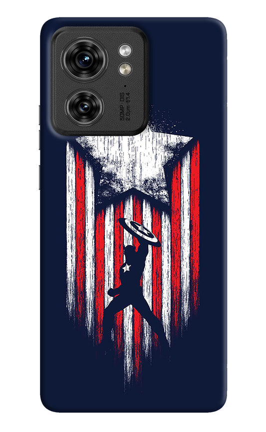 Captain America Marvel Art Moto Edge 40 Back Cover