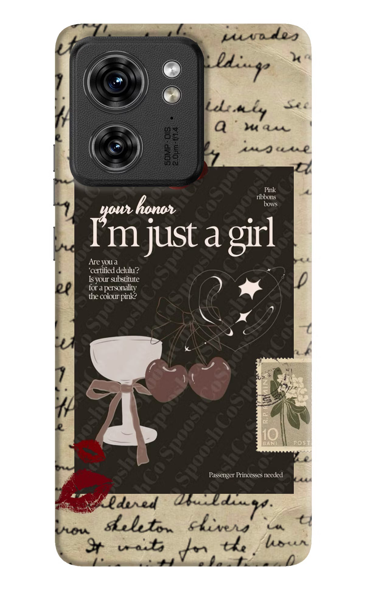 I am just a girl Moto Edge 40 Hard Case Back Cover by Casekaro
