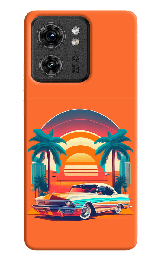 Palm Drive 80s Moto Edge 40 Hard Case Back Cover by Casekaro