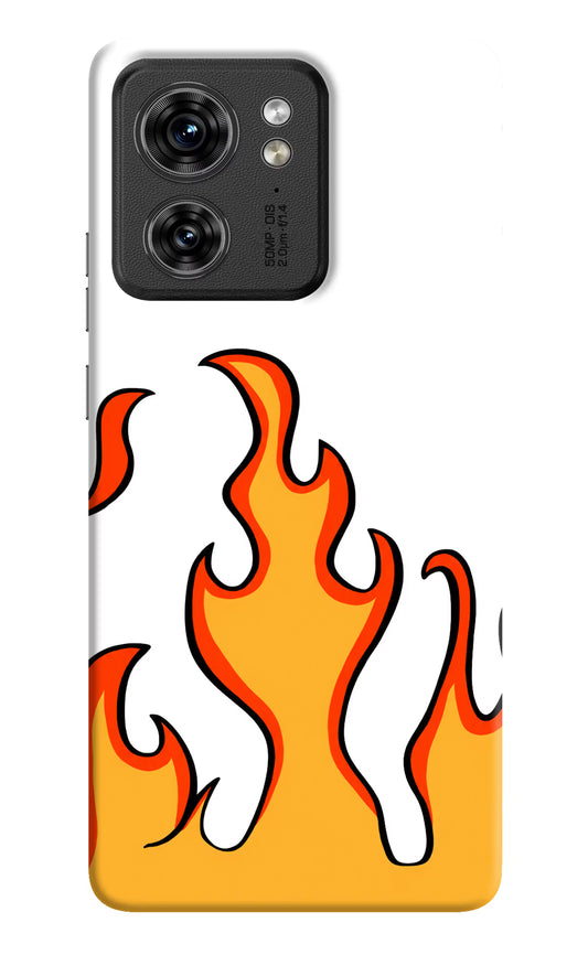Fired Up – White Moto Edge 40 Hard Case Back Cover by Casekaro