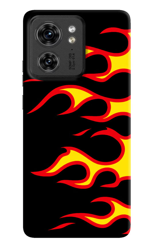 Side Sweep Flames Moto Edge 40 Hard Case Back Cover by Casekaro