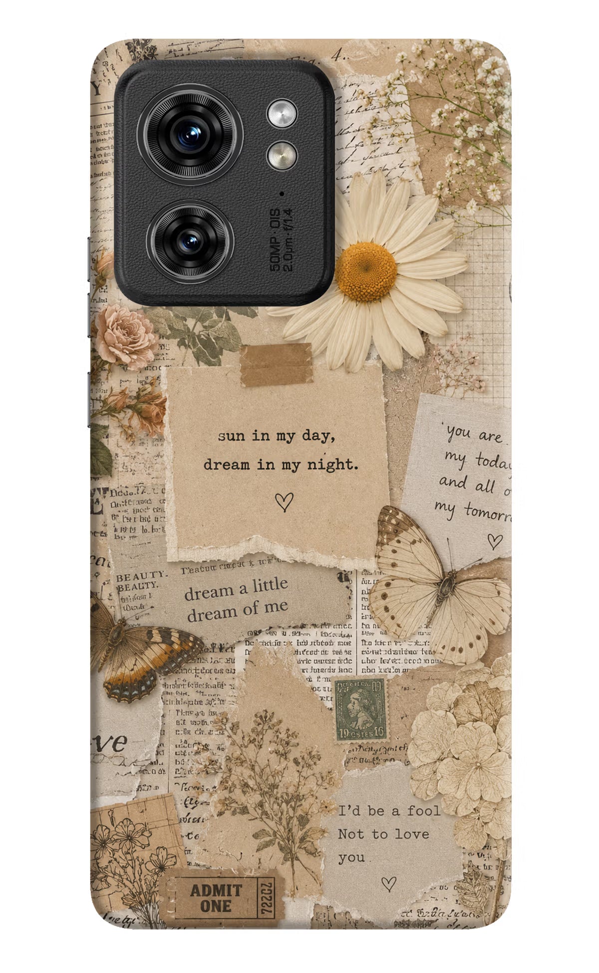 Vintage case Moto Edge 40 Back Cover