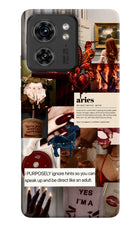 Zodiac Aries Moto Edge 40 Hard Case Back Cover by Casekaro