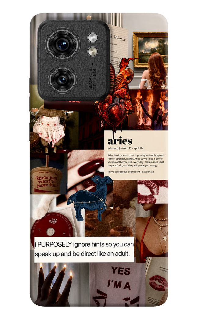 Zodiac Aries Moto Edge 40 Hard Case Back Cover by Casekaro