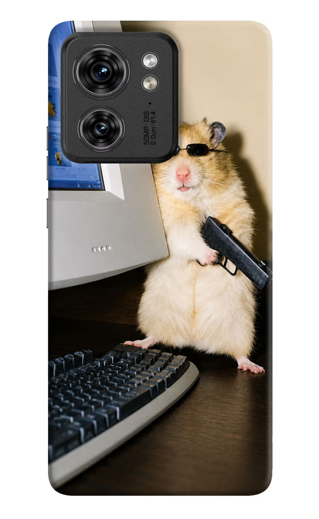 Hacker Hamster Moto Edge 40 Hard Case Back Cover by Casekaro