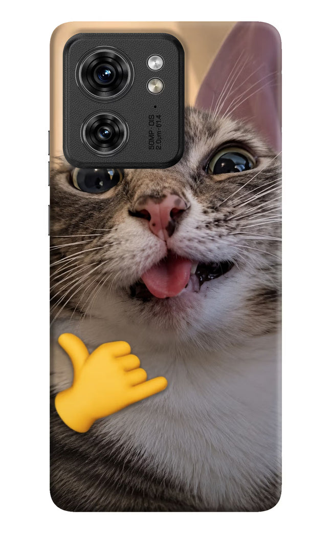 Silly Cat Call Moto Edge 40 Hard Case Back Cover by Casekaro