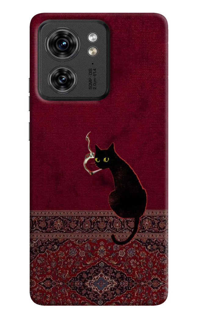 Midnight Cat Moto Edge 40 Hard Case Back Cover by Casekaro