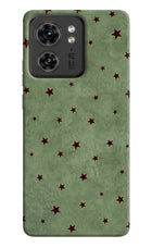 Green Stars Moto Edge 40 Hard Case Back Cover by Casekaro