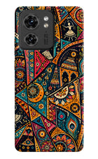Folk Print Moto Edge 40 Hard Case Back Cover by Casekaro