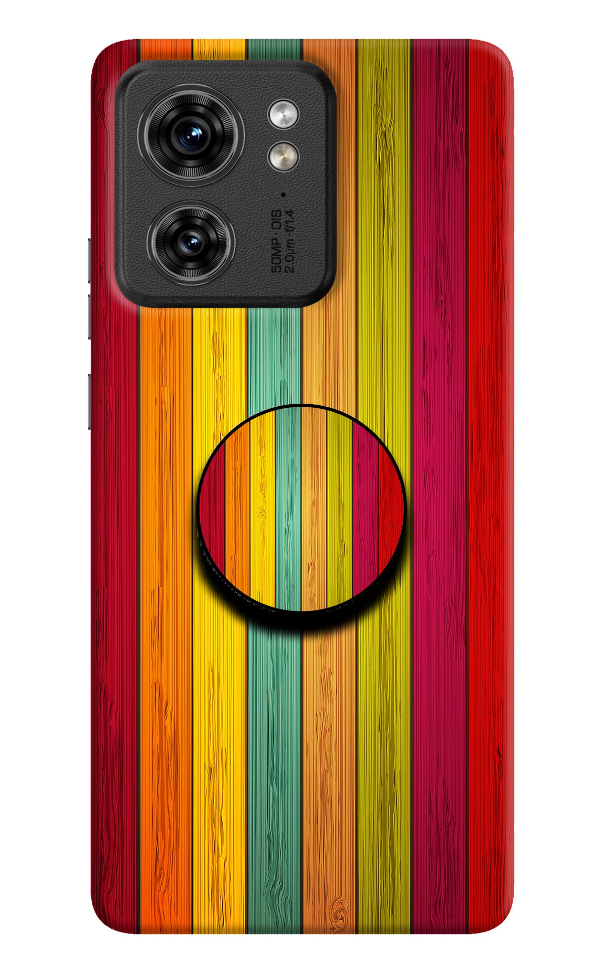 Multicolor Wooden Moto Edge 40 Pop Case