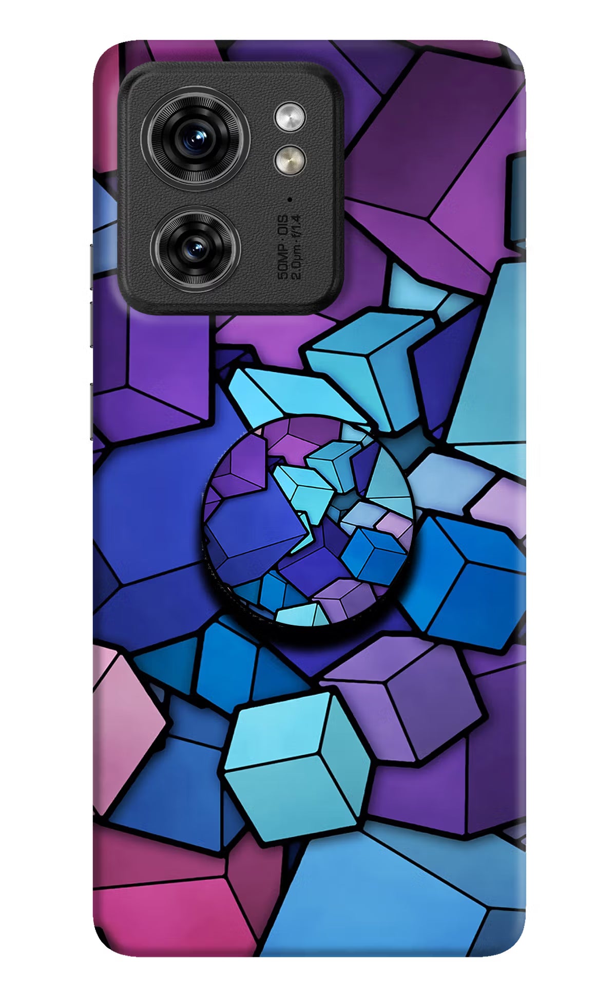 Cubic Abstract Moto Edge 40 Pop Case by Casekaro