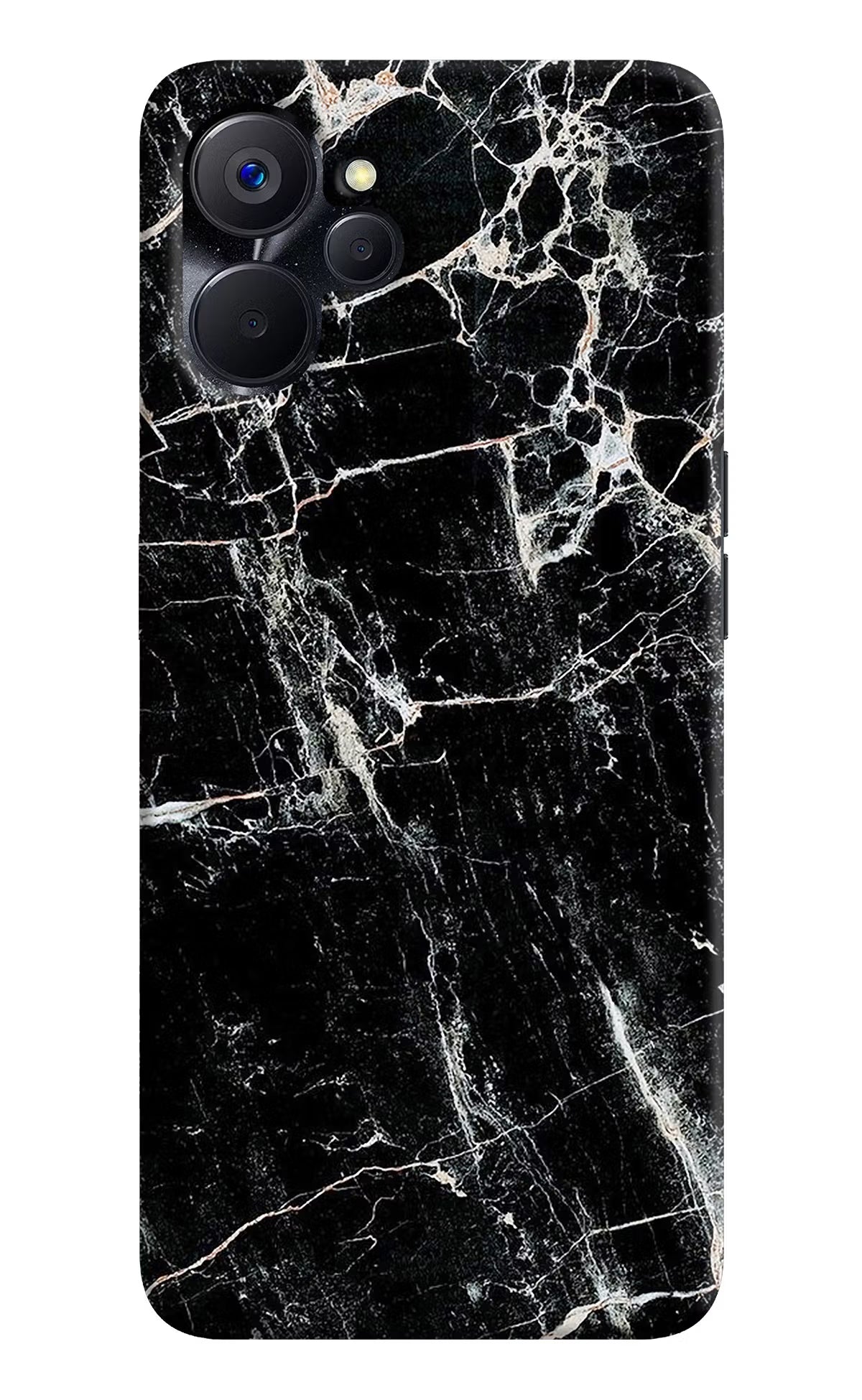 Black Marble Texture Realme 9i 5G Hard Case Back Cover by Casekaro