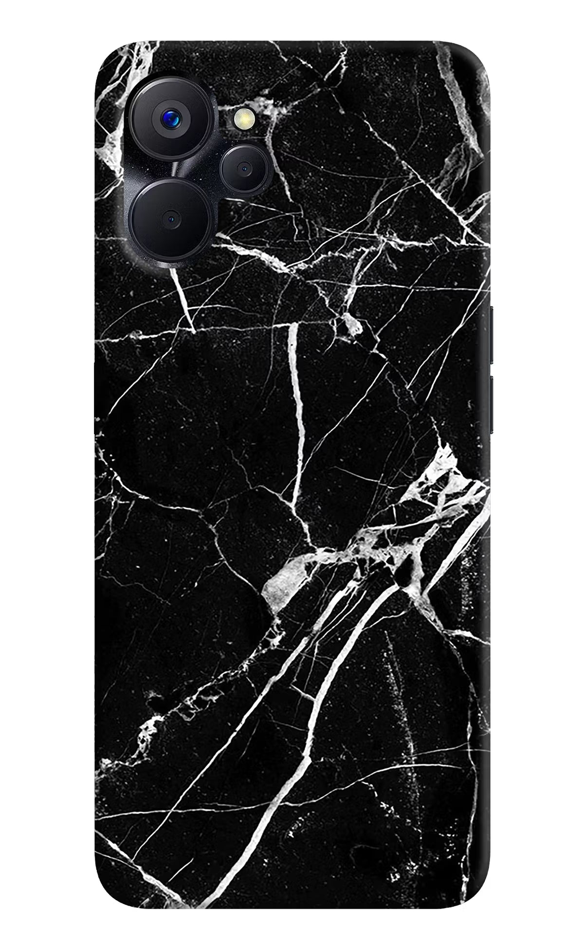 Black Marble Pattern Realme 9i 5G Hard Case Back Cover by Casekaro