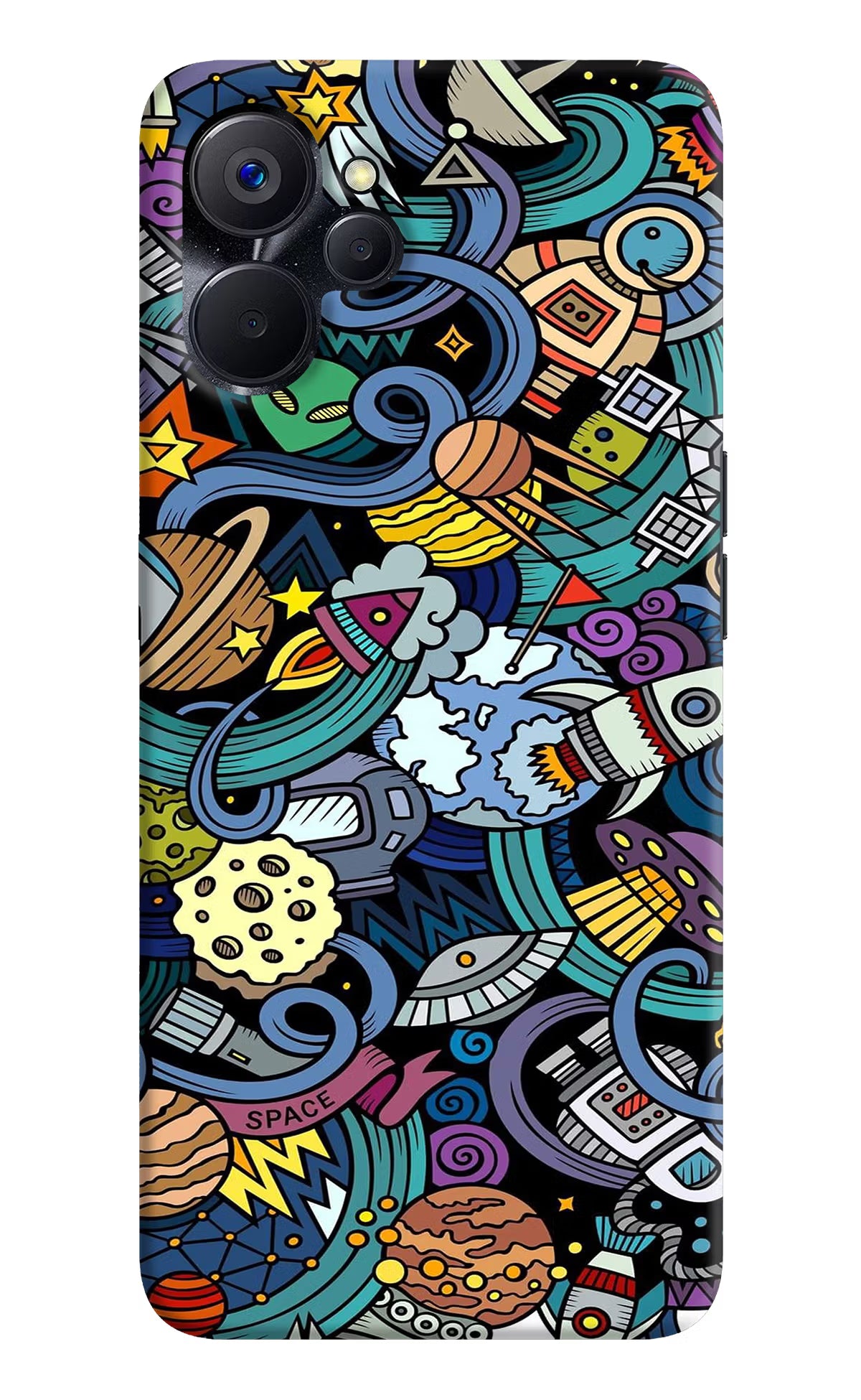 Space Abstract Realme 9i 5G Hard Case Back Cover by Casekaro