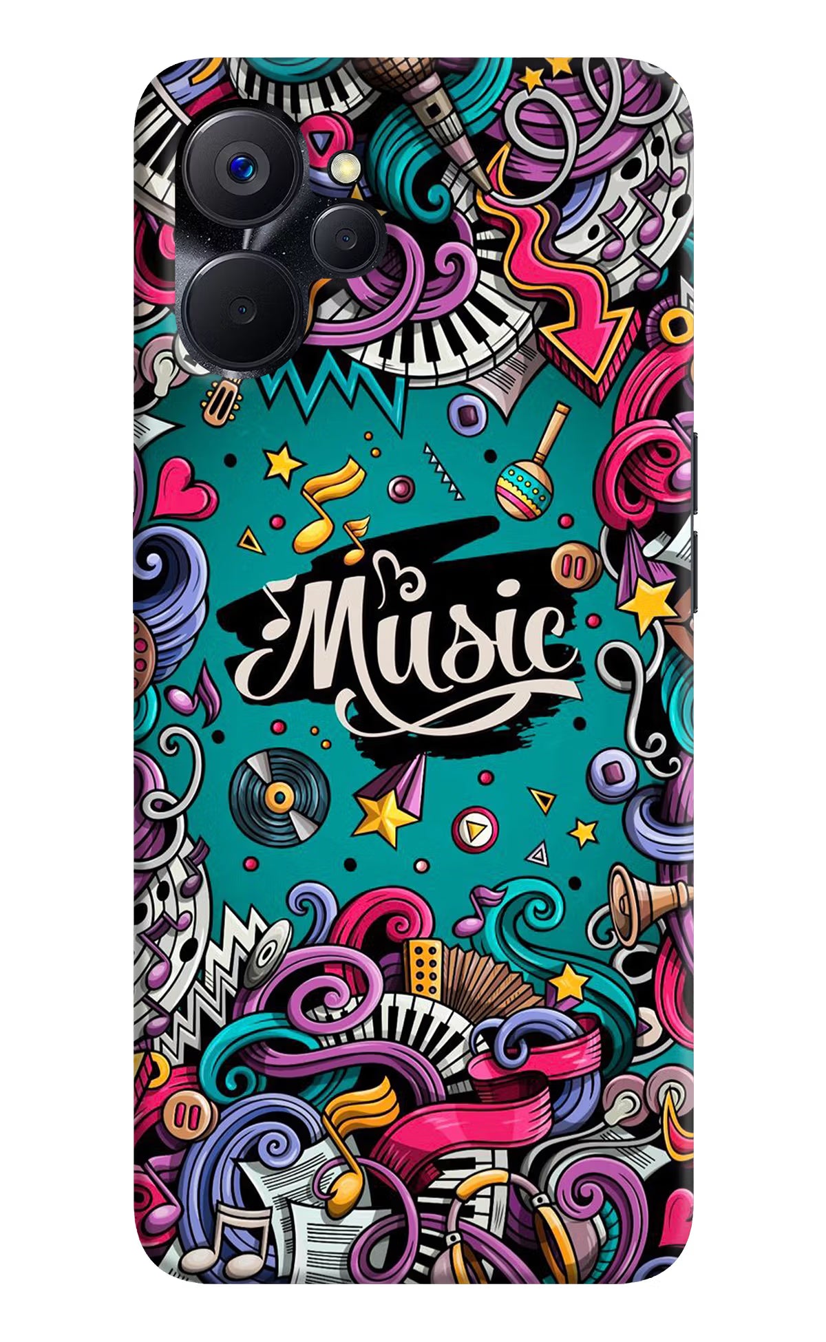 Music Graffiti Realme 9i 5G Hard Case Back Cover by Casekaro