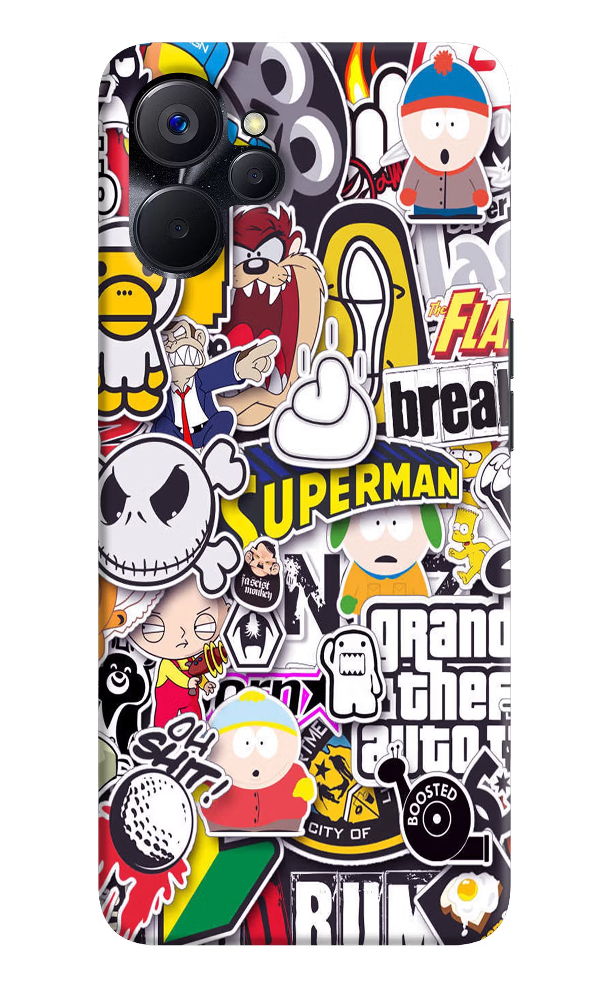 Sticker Bomb Realme 9i 5G Hard Case Back Cover by Casekaro