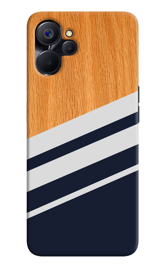 Blue and white wooden Realme 9i 5G Hard Case Back Cover by Casekaro