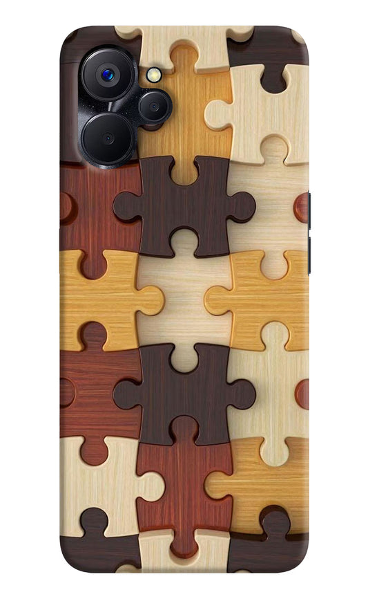 Wooden Puzzle Realme 9i 5G Hard Case Back Cover by Casekaro