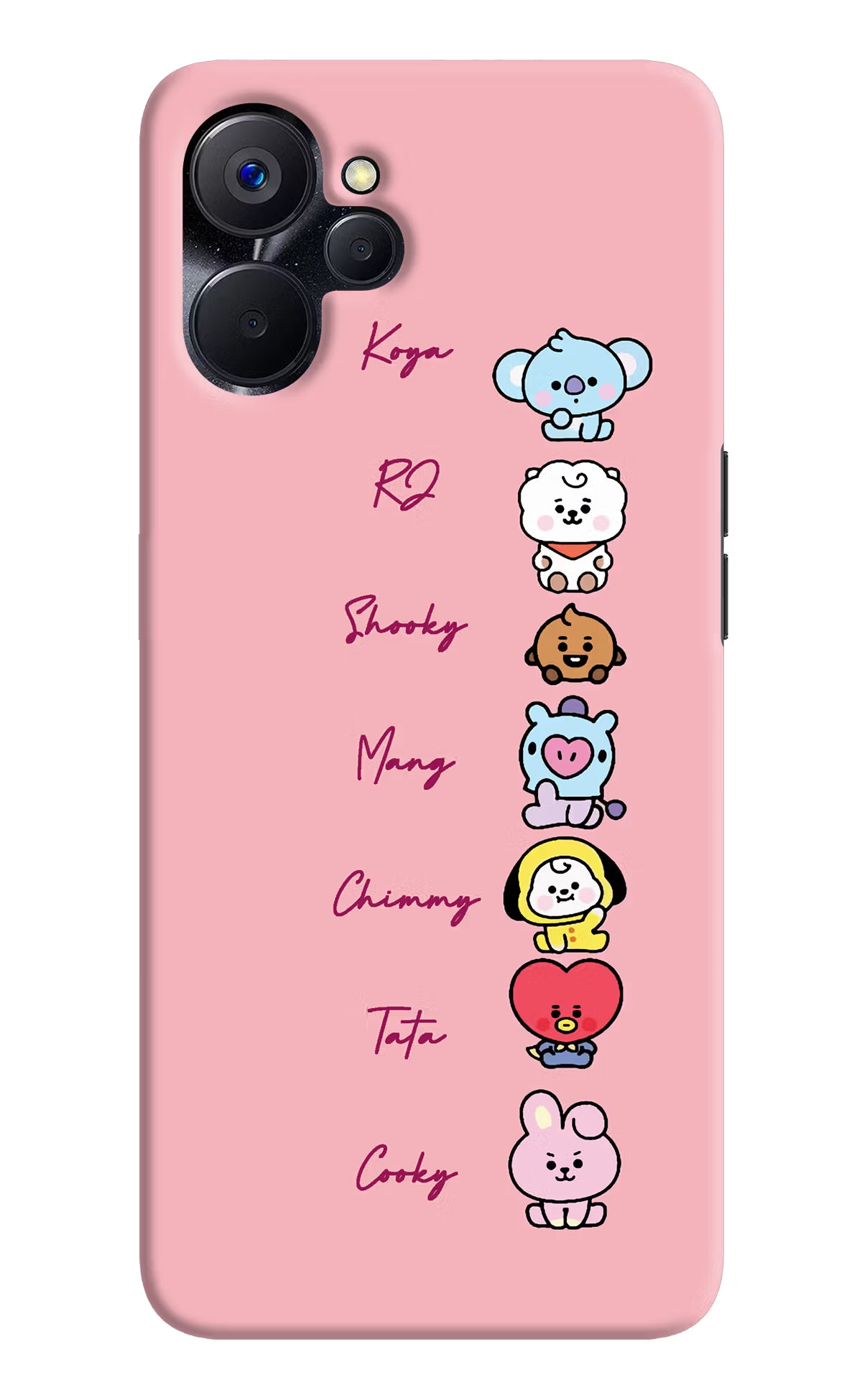 BTS names Realme 9i 5G Hard Case Back Cover by Casekaro