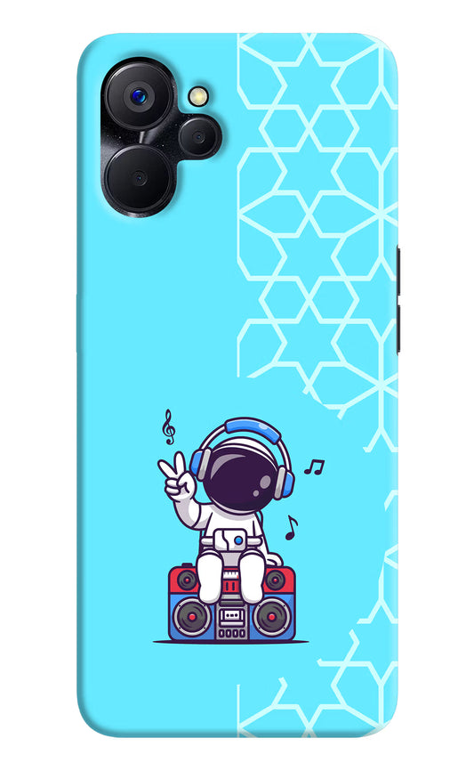 Cute Astronaut Chilling Realme 9i 5G Hard Case Back Cover by Casekaro
