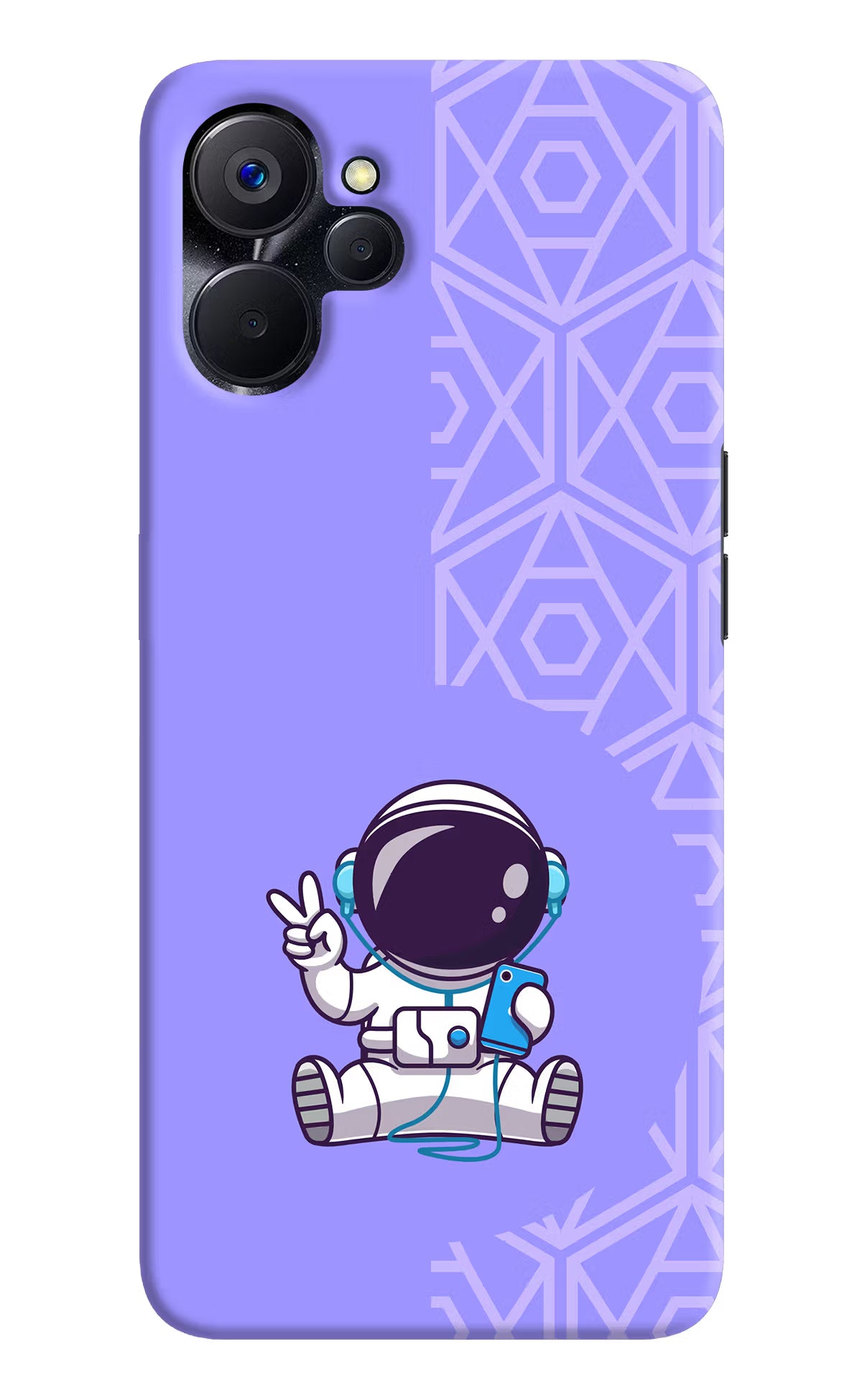 Cute Astronaut Chilling Realme 9i 5G Hard Case Back Cover by Casekaro