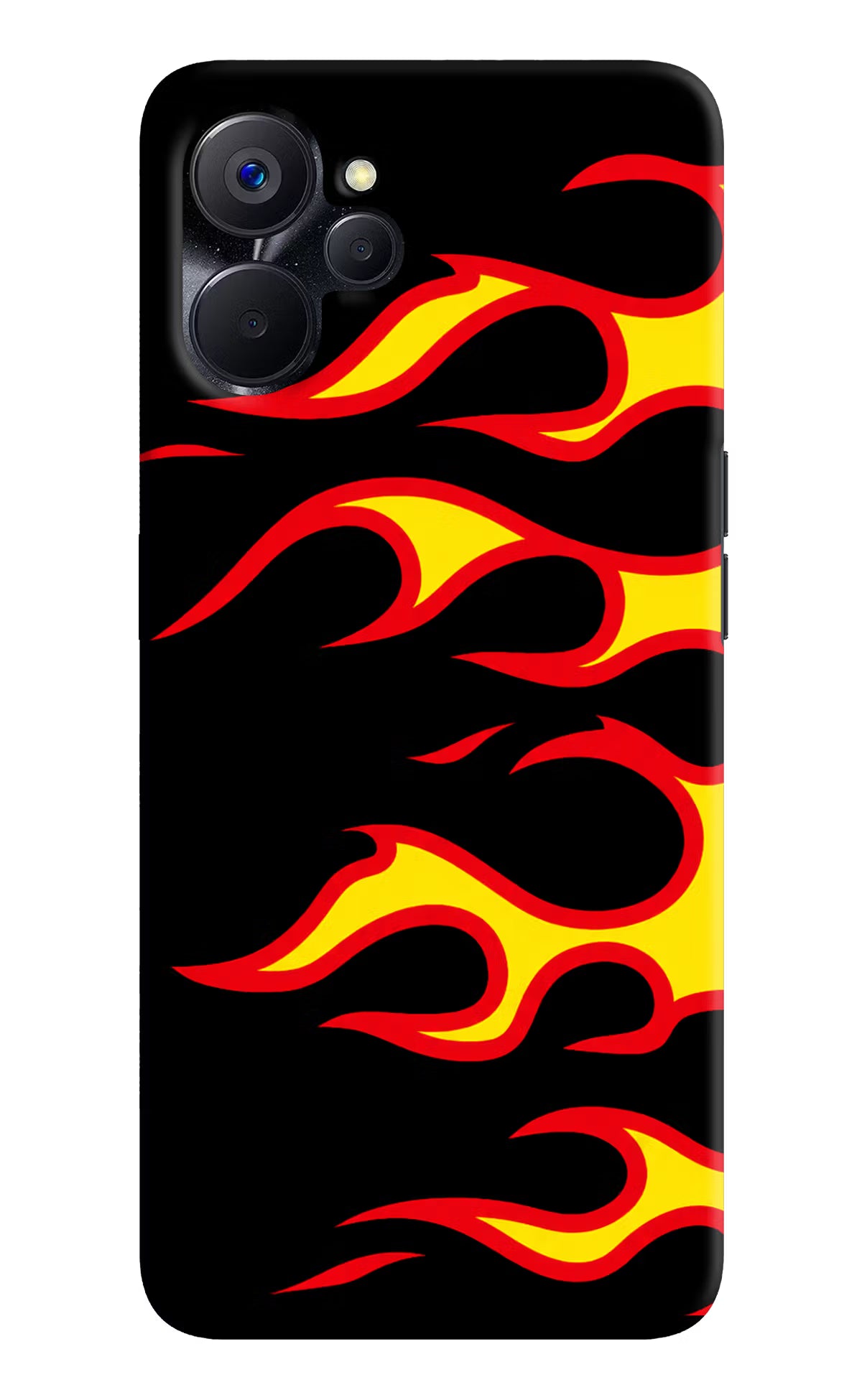 Side Sweep Flames Realme 9i 5G Hard Case Back Cover by Casekaro