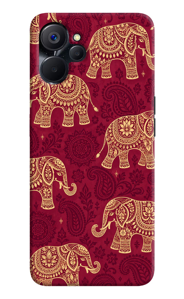Maroon Elephant Realme 9i 5G Hard Case Back Cover by Casekaro