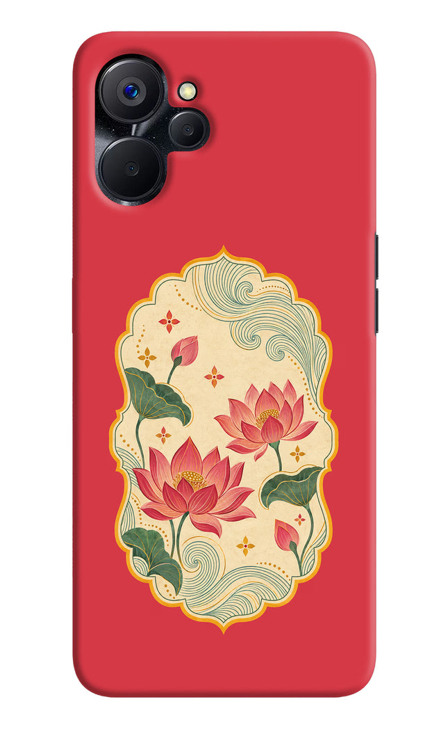 Pink Lotus Realme 9i 5G Hard Case Back Cover by Casekaro