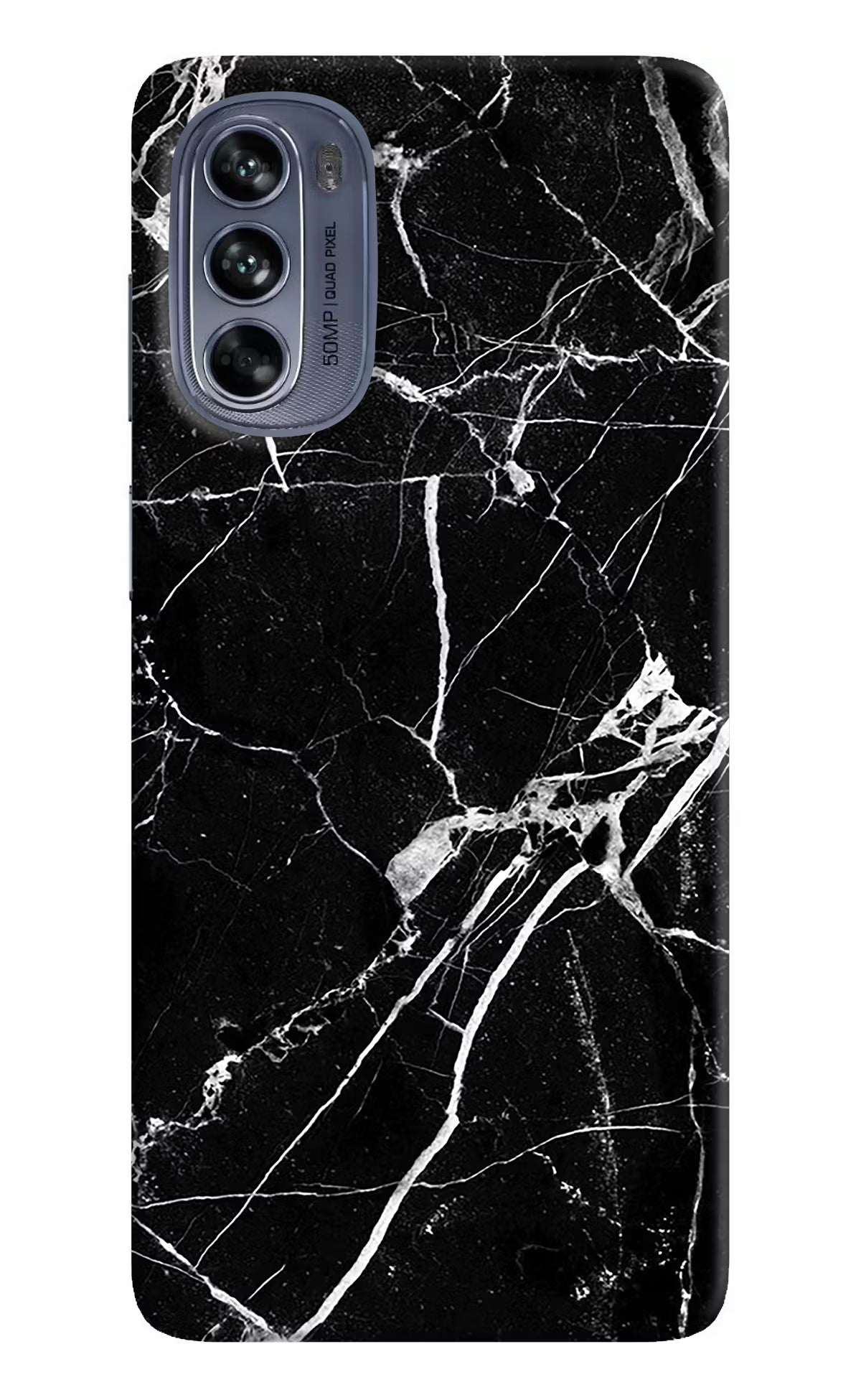 Black Marble Pattern Moto G62 5G Hard Case Back Cover by Casekaro